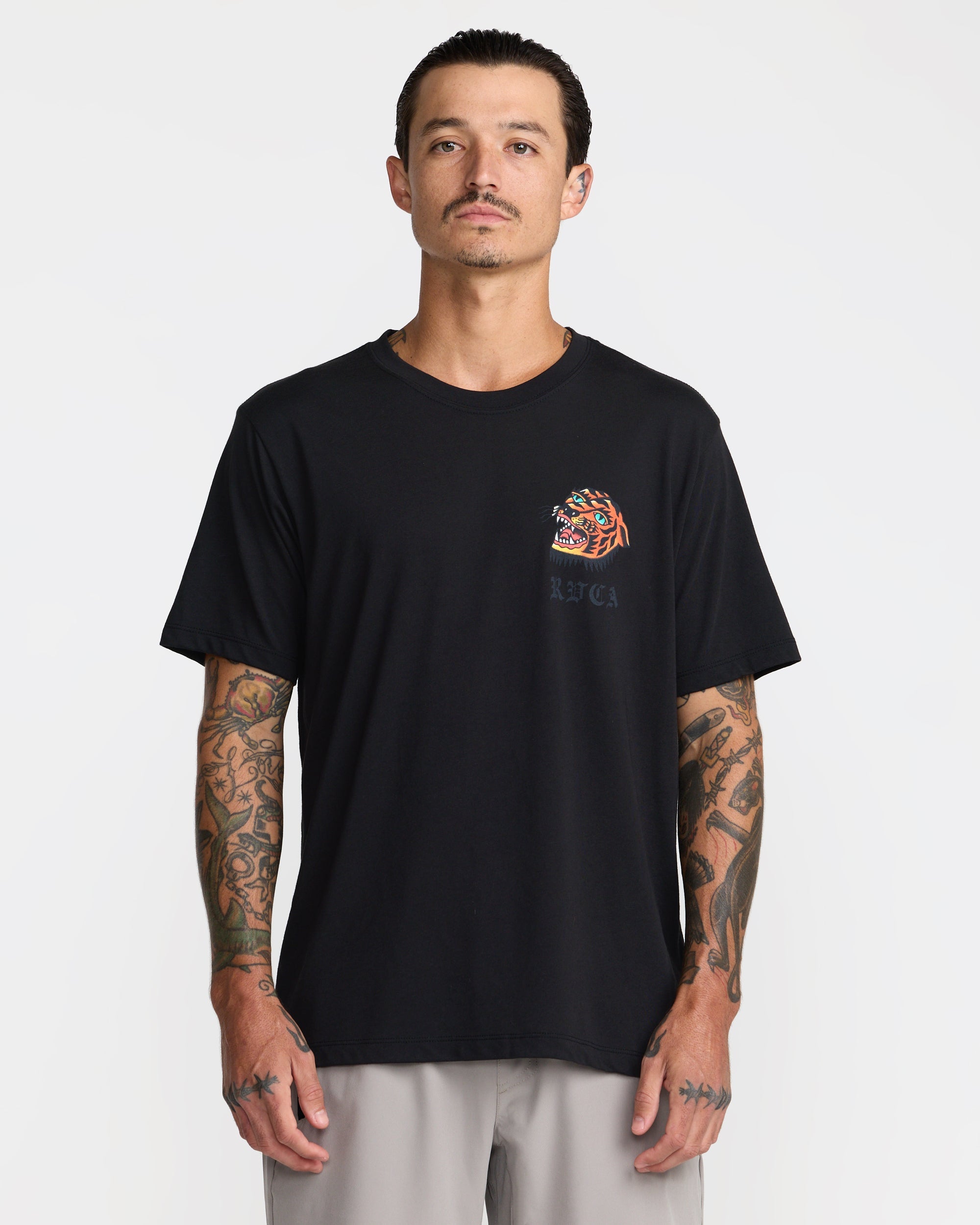 Kaleb Tiger Short Sleeve Tee - Black | RVCA discount