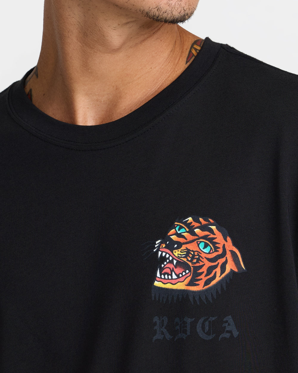 Kaleb Tiger Short Sleeve Tee - Black | RVCA discount
