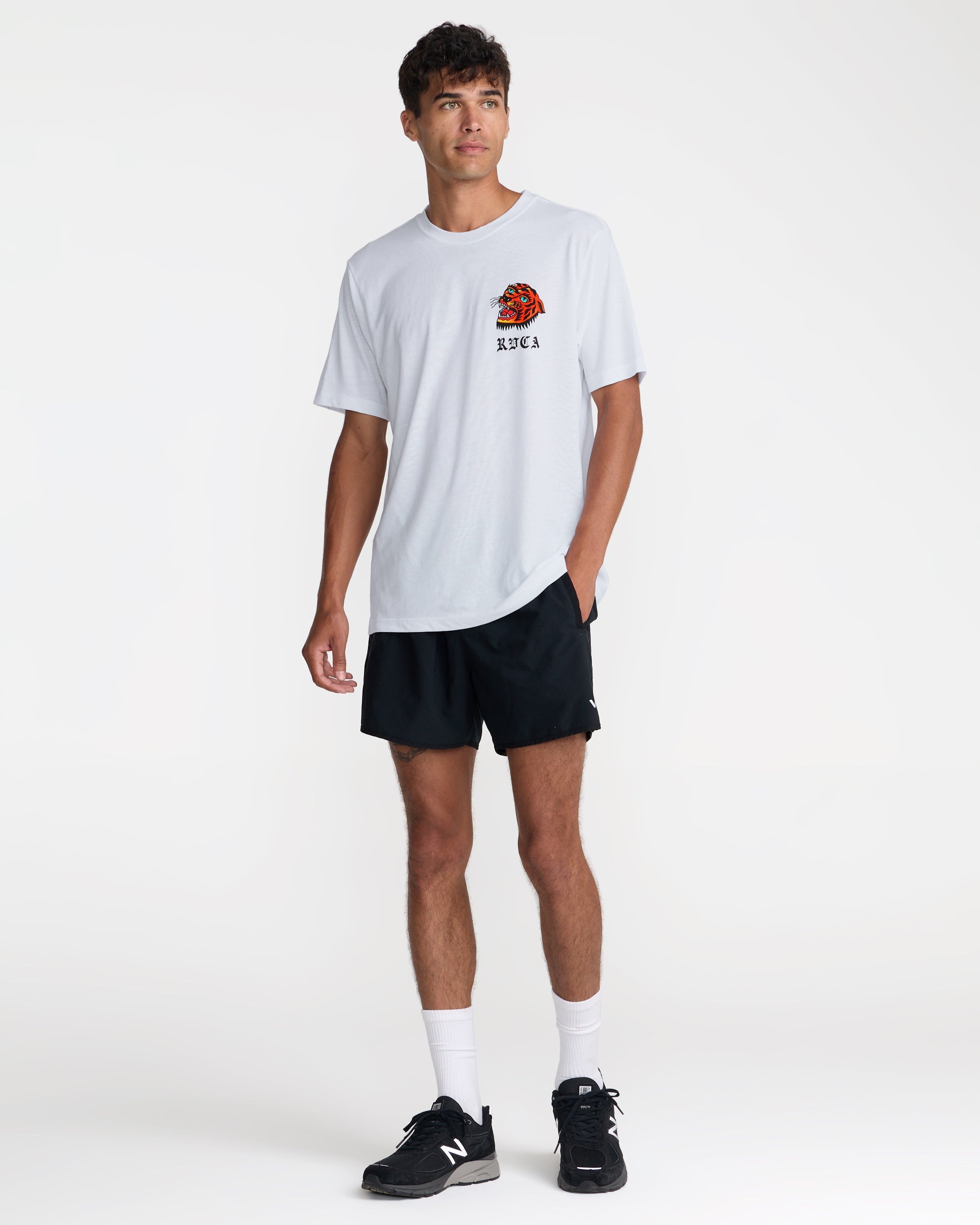 Kaleb Tiger Short Sleeve Tee - White | RVCA online
