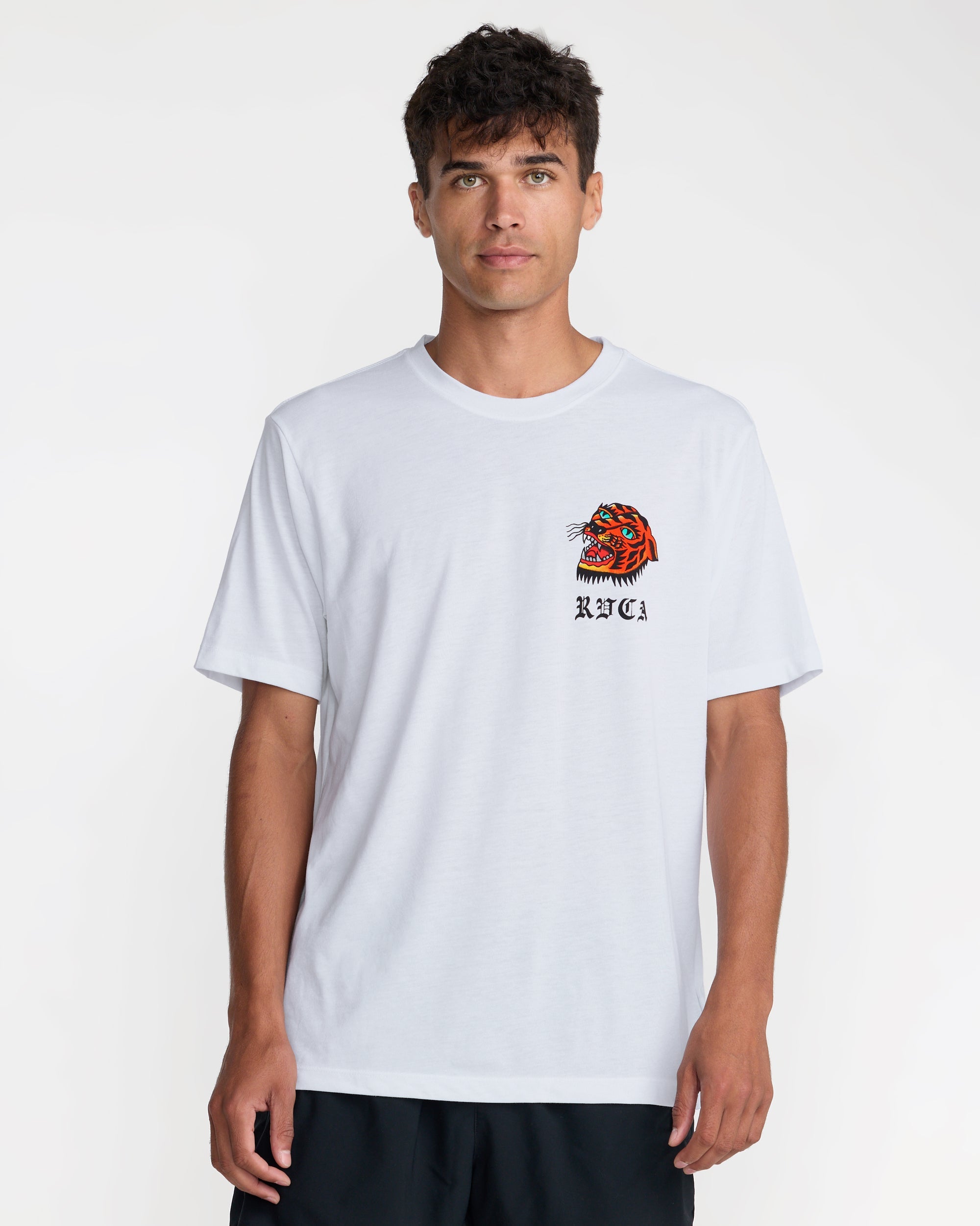 Kaleb Tiger Short Sleeve Tee - White | RVCA online