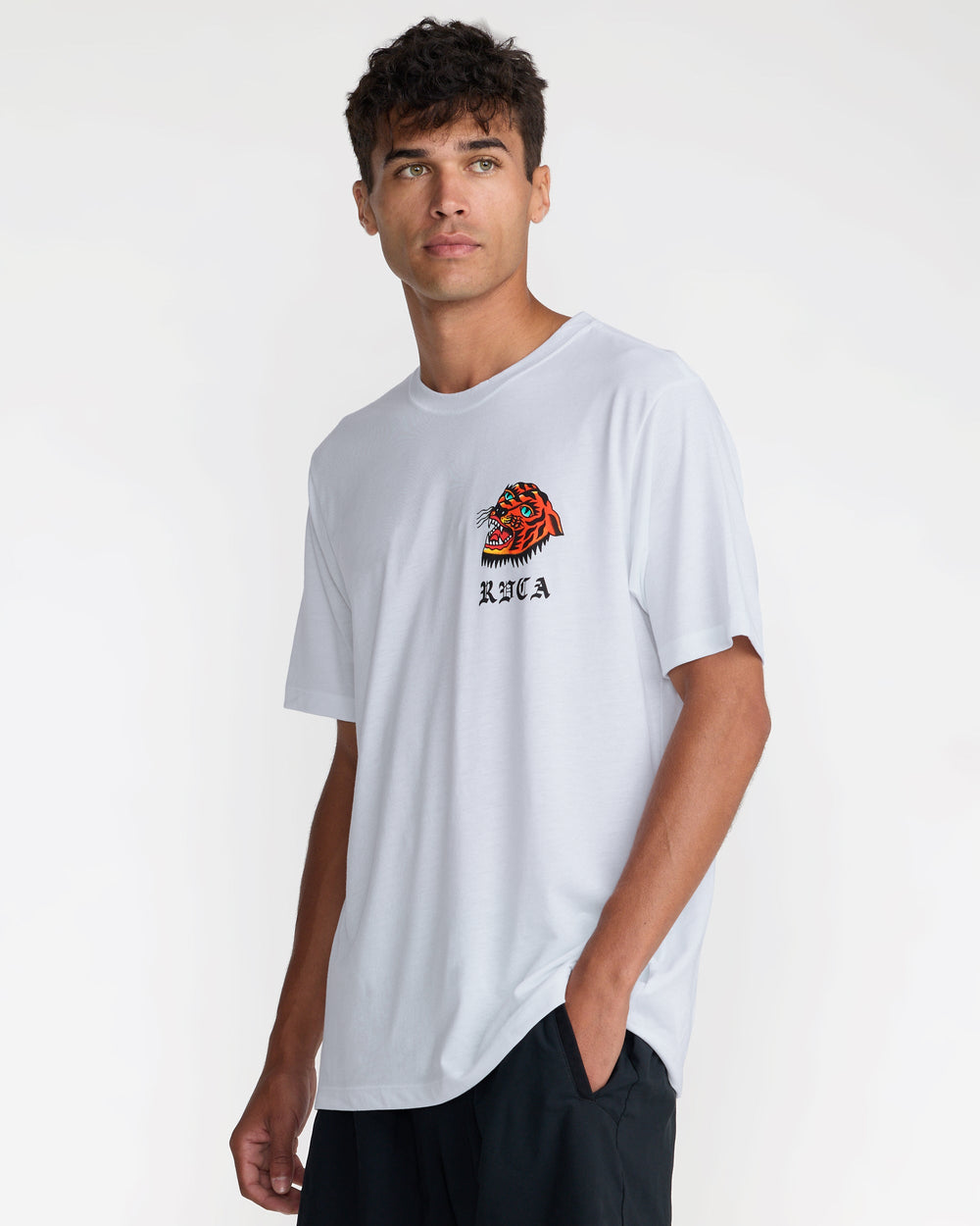 Kaleb Tiger Short Sleeve Tee - White | RVCA online