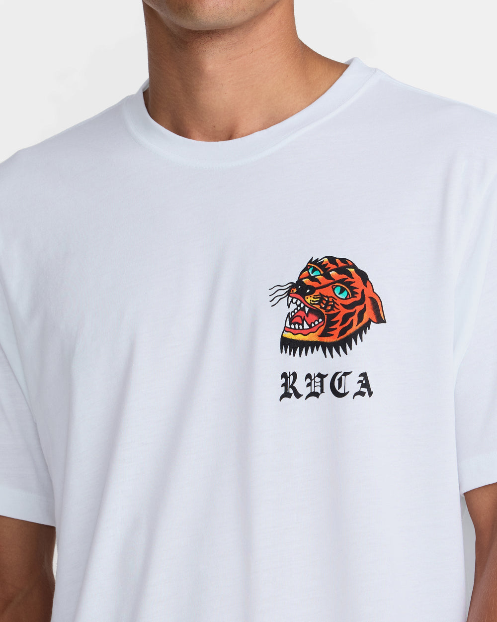 Kaleb Tiger Short Sleeve Tee - White | RVCA online
