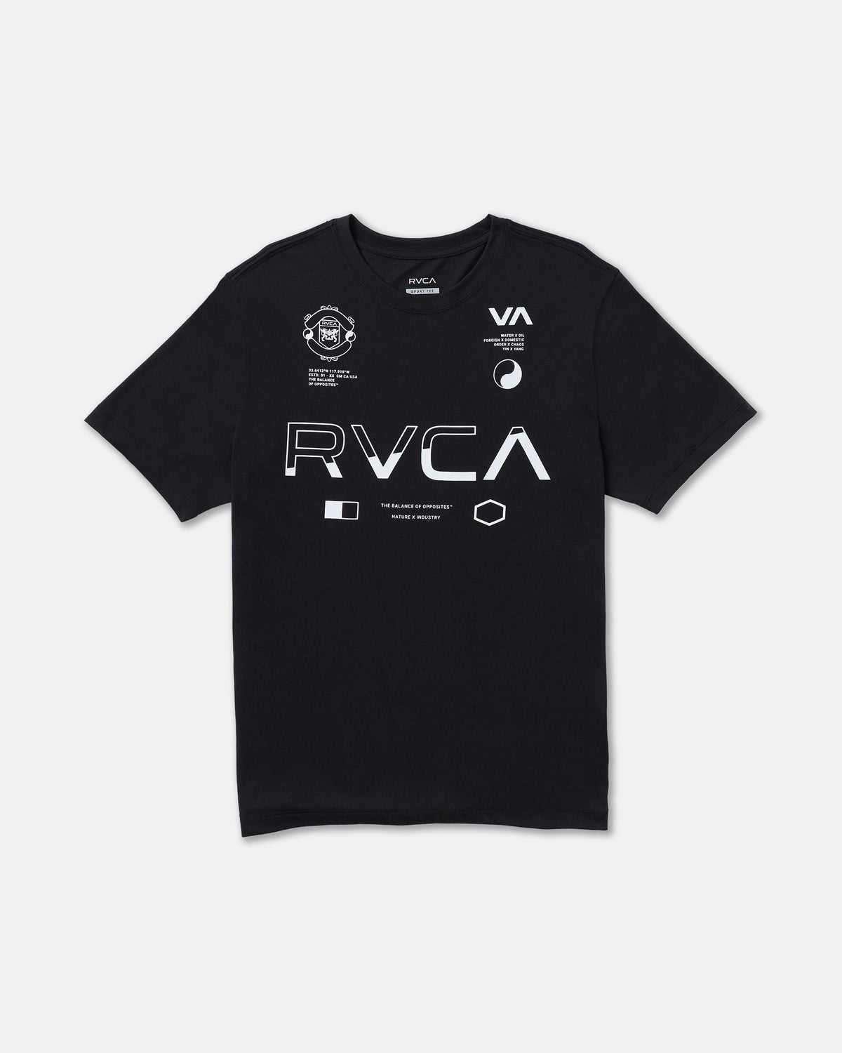 Split All Over Short Sleeve Tee - Black | RVCA for sale