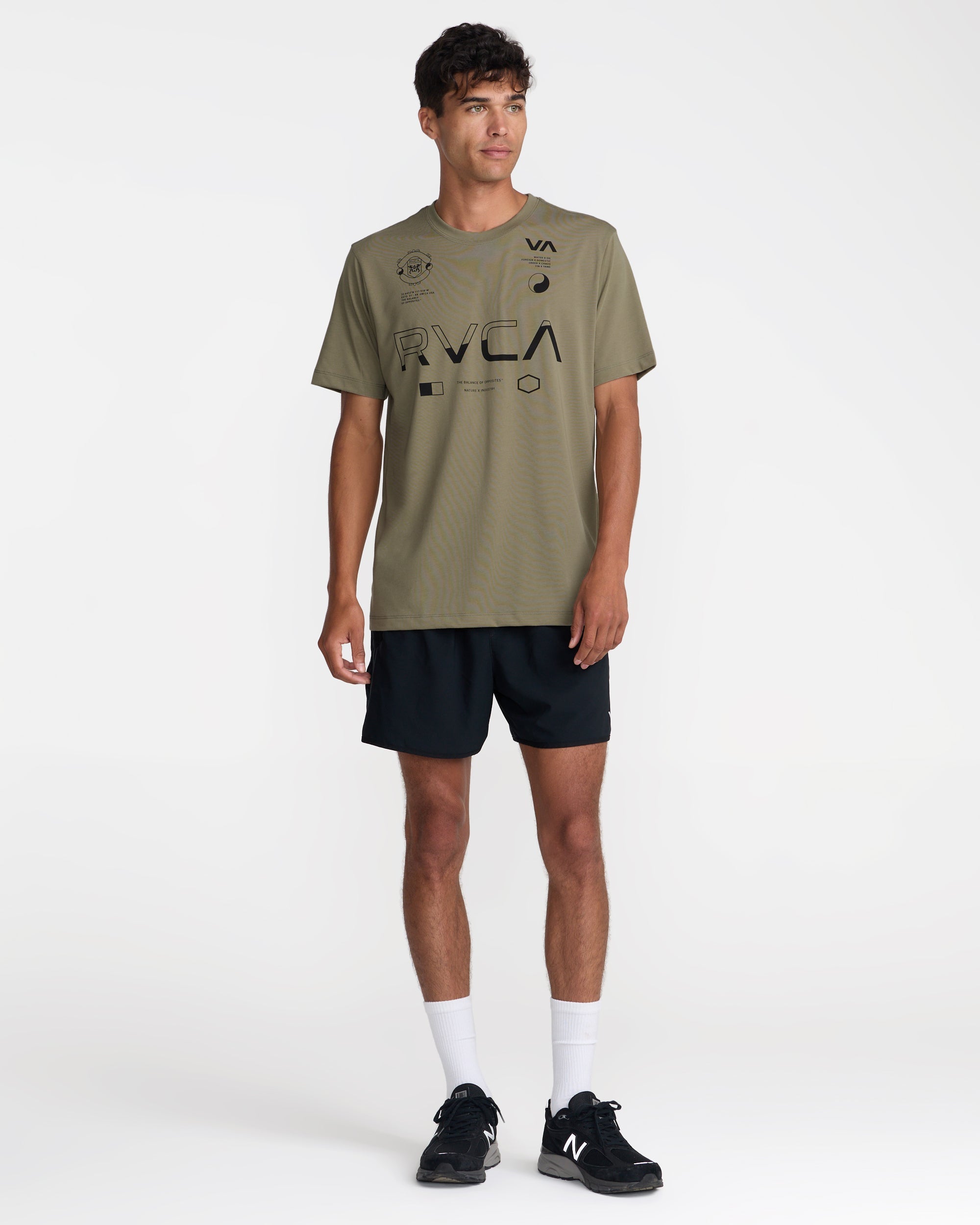 Split All Over Short Sleeve Tee - Covert Green | RVCA sale