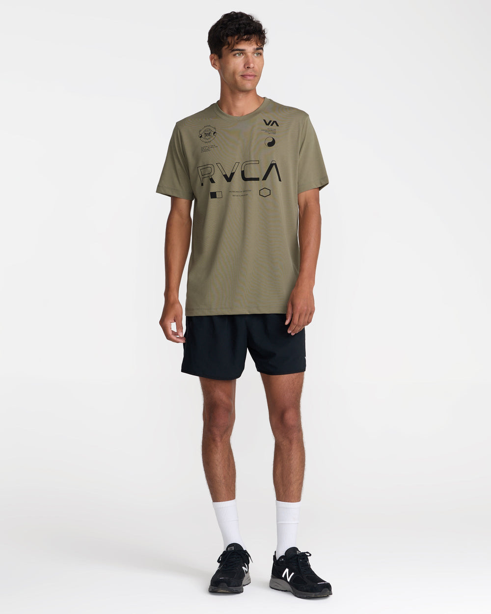 Split All Over Short Sleeve Tee - Covert Green | RVCA sale