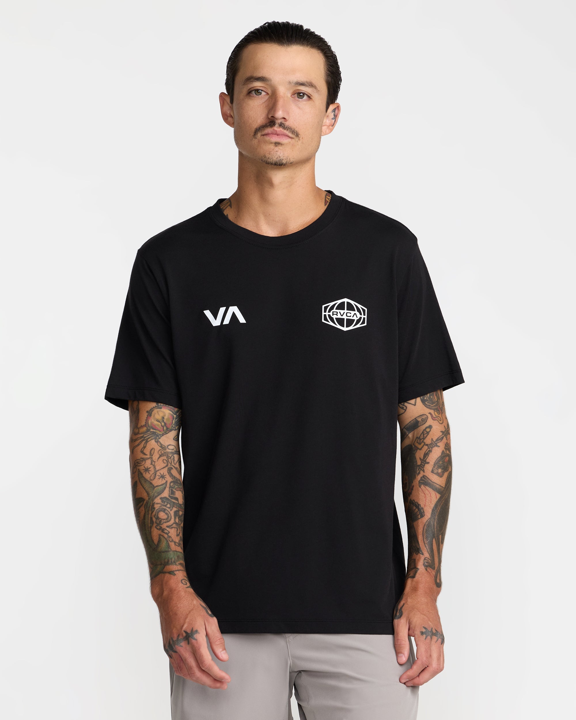 World Hex Short Sleeve Tee - Black | RVCA on sale
