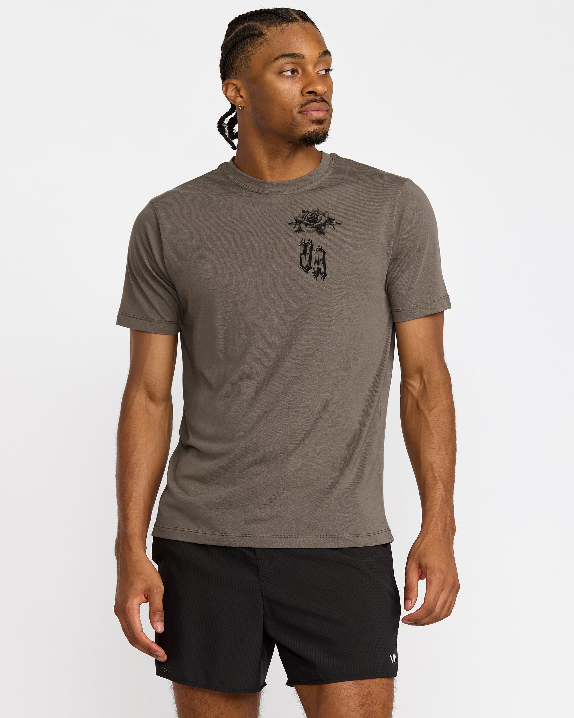 Benj Tiger Eyes Short Sleeve Tee - Mushroom | RVCA outlet