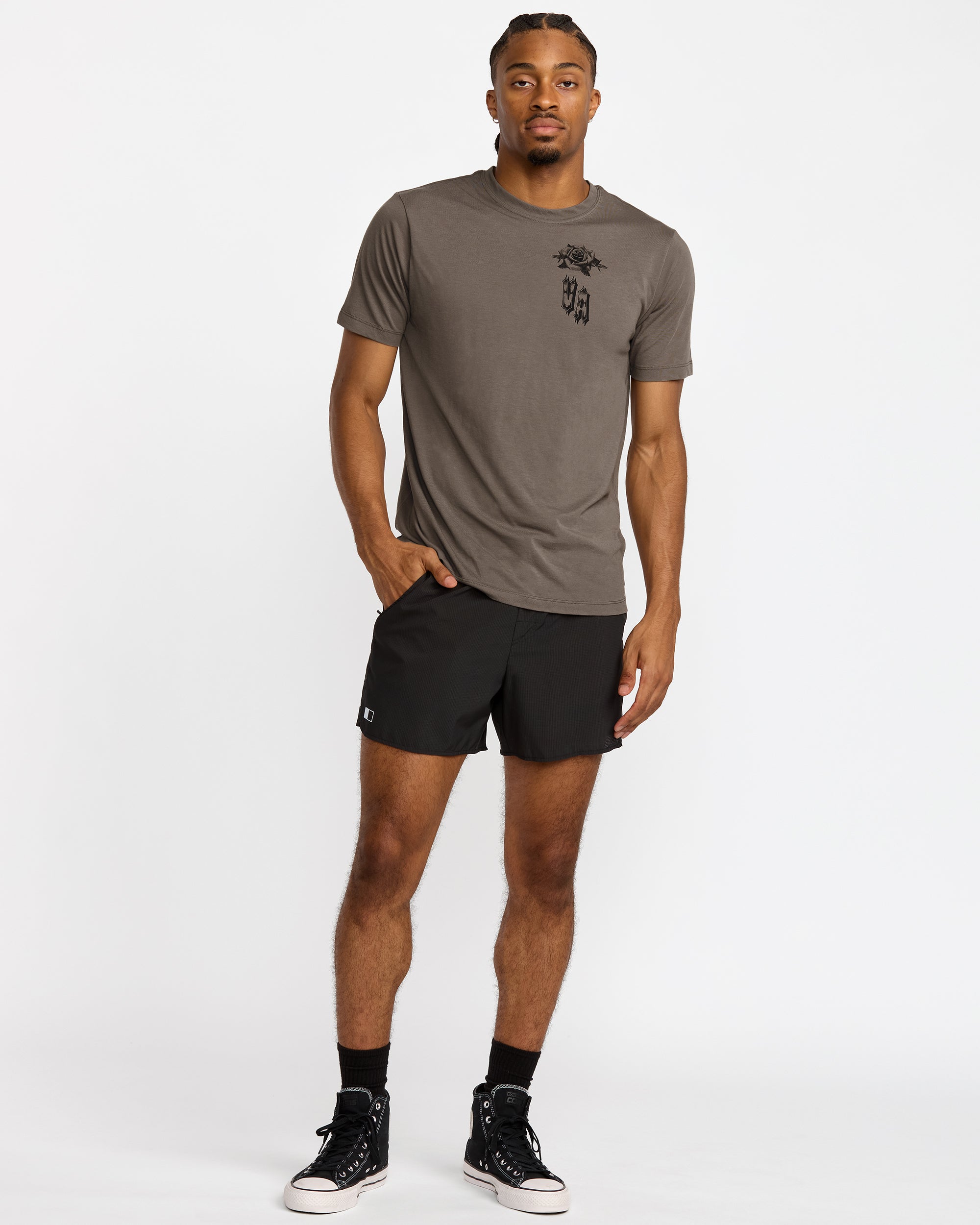 Benj Tiger Eyes Short Sleeve Tee - Mushroom | RVCA outlet