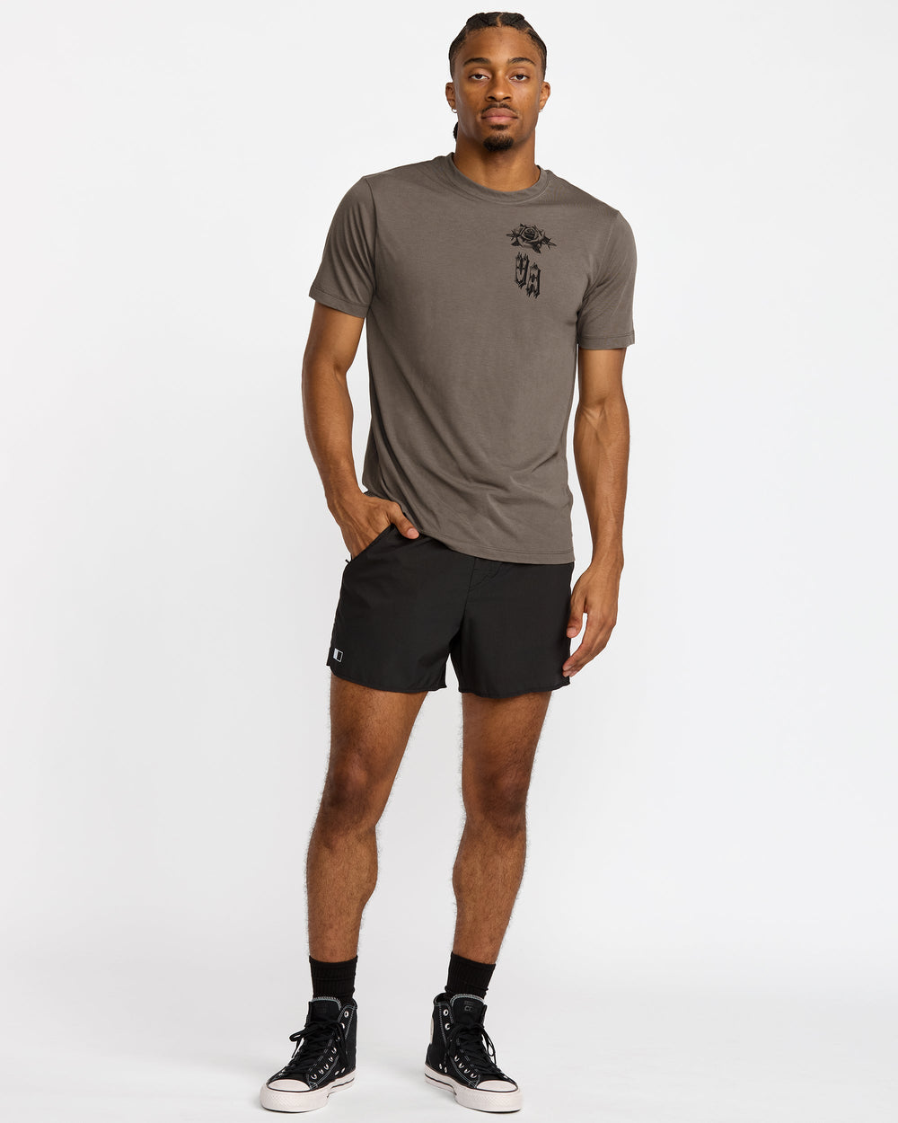 Benj Tiger Eyes Short Sleeve Tee - Mushroom | RVCA outlet