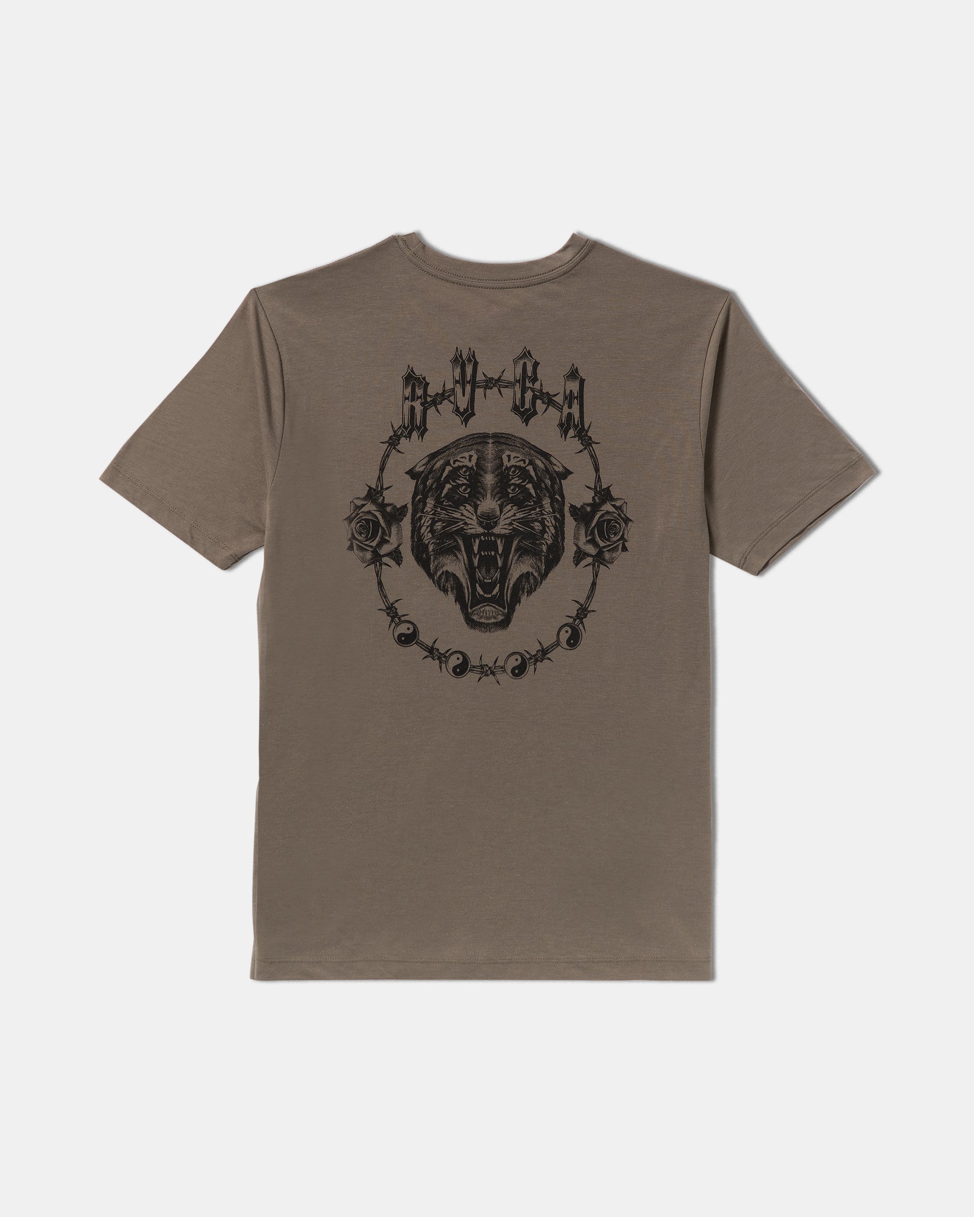 Benj Tiger Eyes Short Sleeve Tee - Mushroom | RVCA outlet