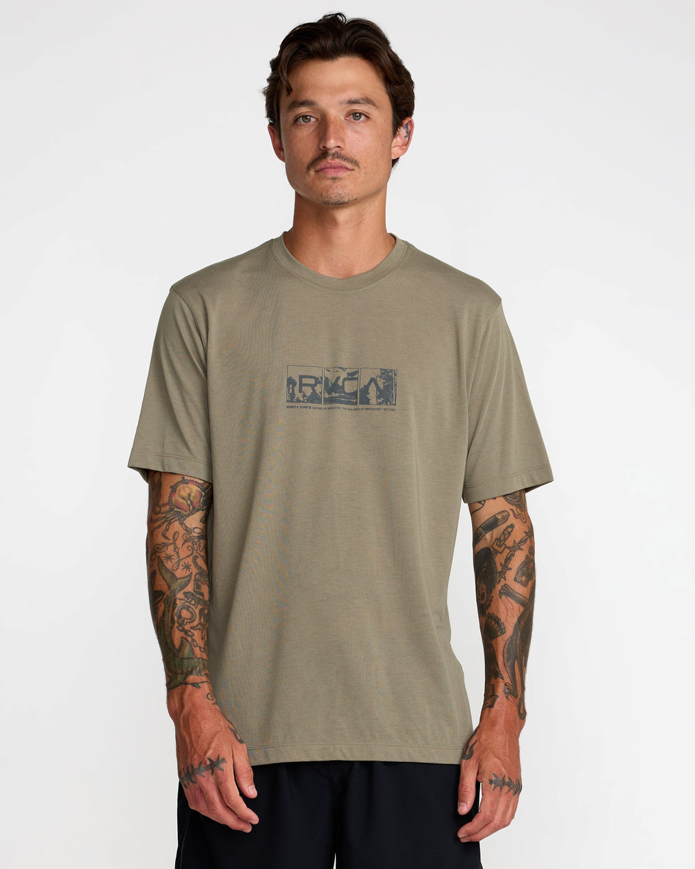 Tri Industry Short Sleeve Tee - Army | RVCA discount