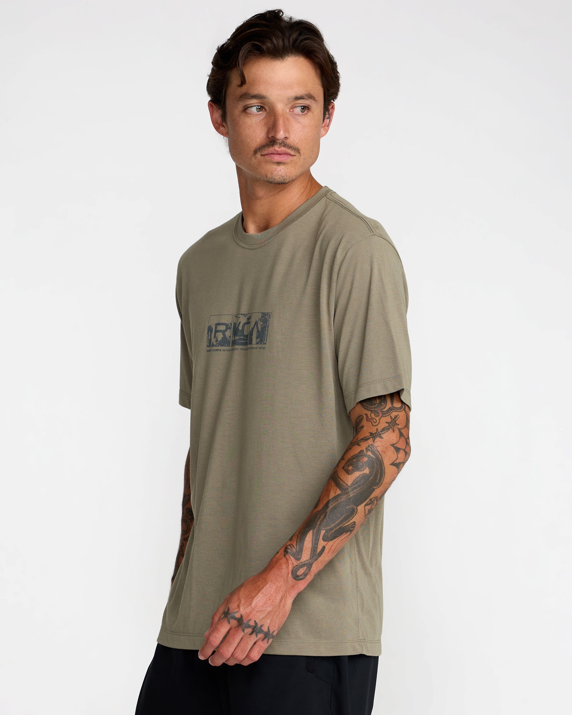 Tri Industry Short Sleeve Tee - Army | RVCA discount