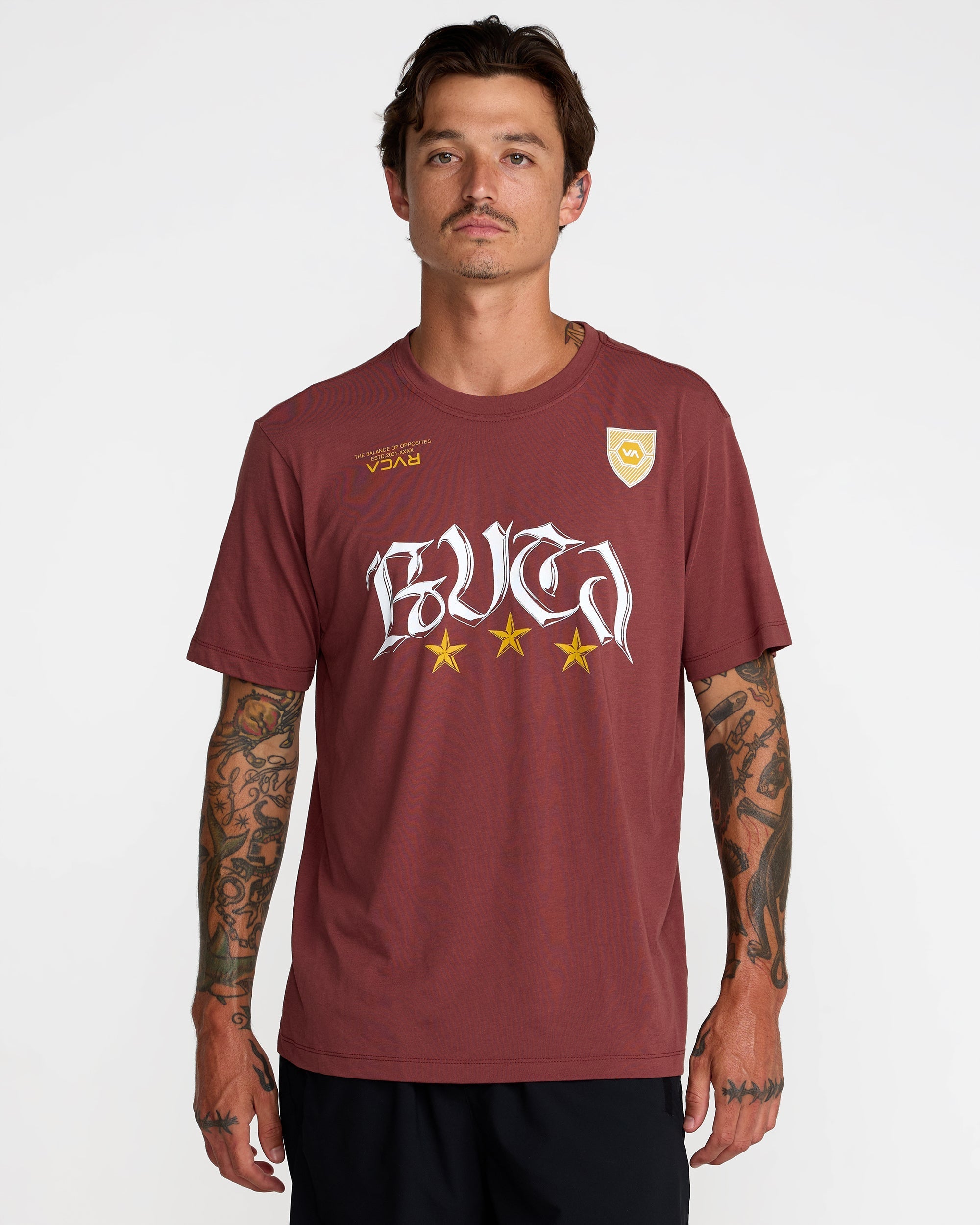 RVCA Star FC Short Sleeve Tee - Red Earth | RVCA for sale