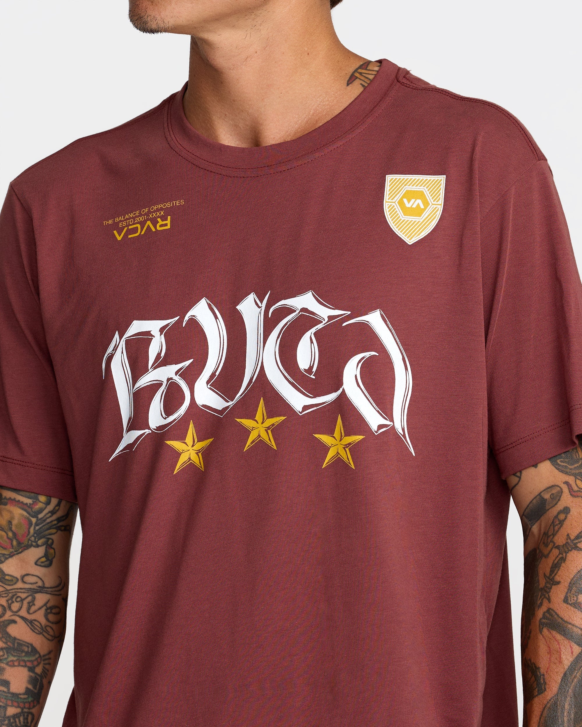 RVCA Star FC Short Sleeve Tee - Red Earth | RVCA for sale