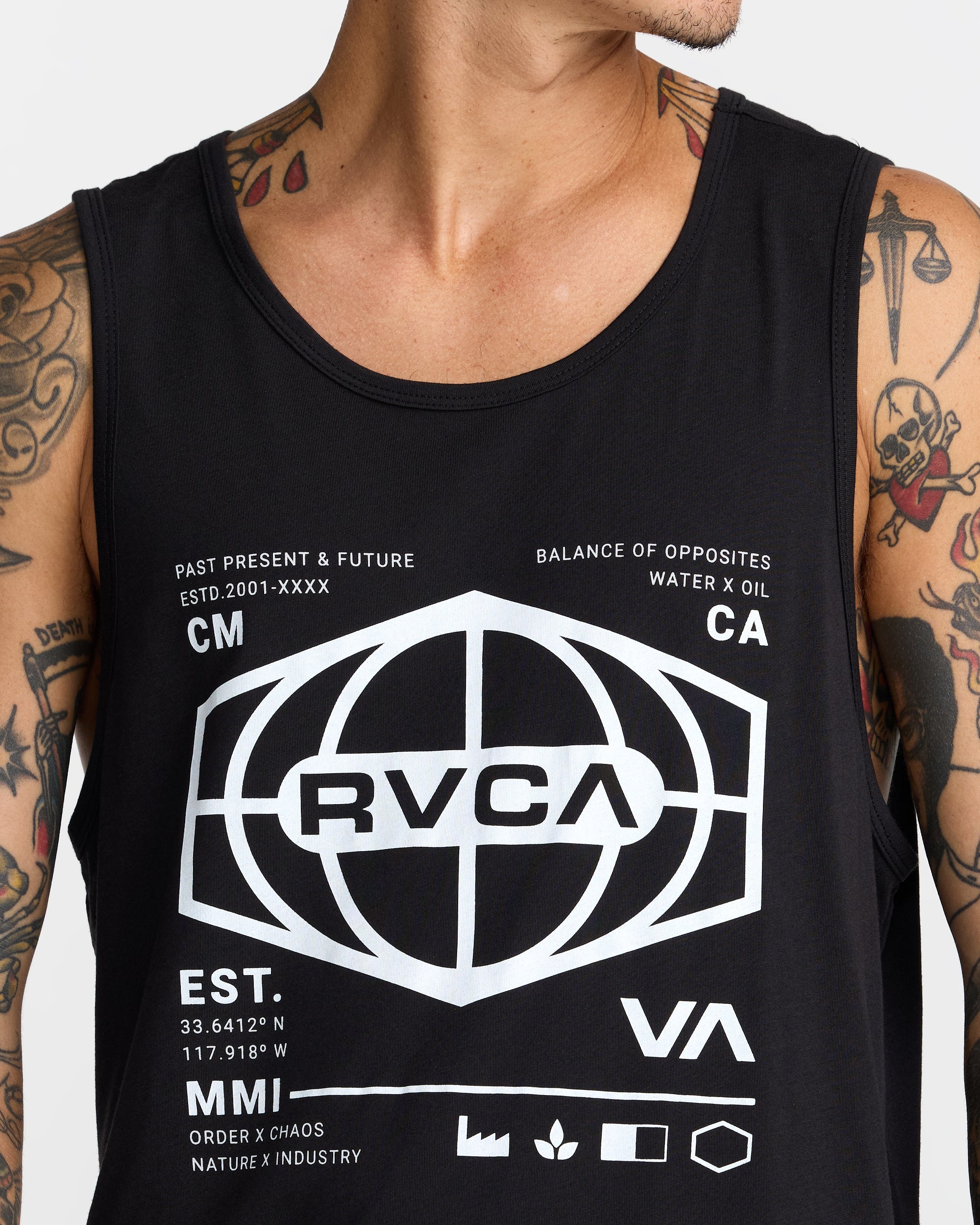 World Hex Tank Top - Black | RVCA online