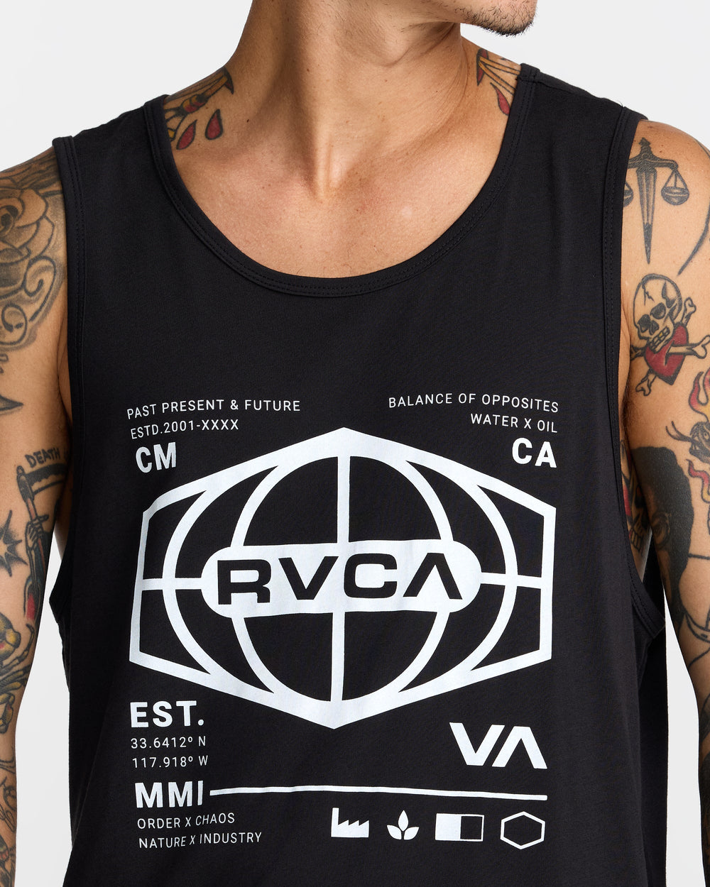 World Hex Tank Top - Black | RVCA online