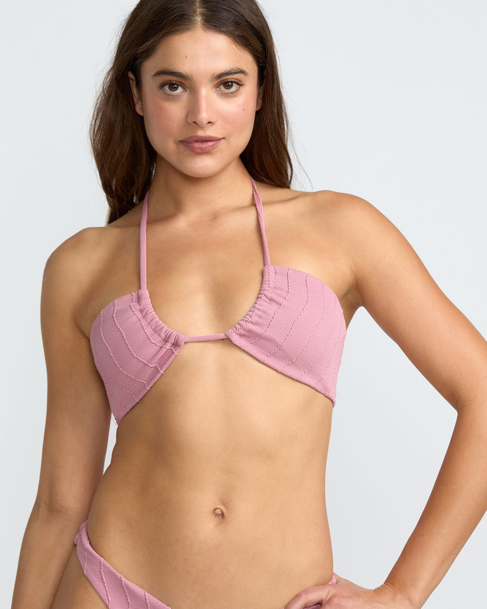 Chevy Grooves Halter Bandeau Bikini Top - Amethyst Smoke | RVCA US
