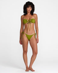 Solid Halter Bandeau Bikini Top - Moss | RVCA on sale