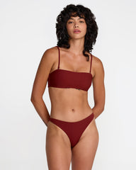 Micro Rib Tube Bandeau Bikini Top - Madder Brown | RVCA outlet