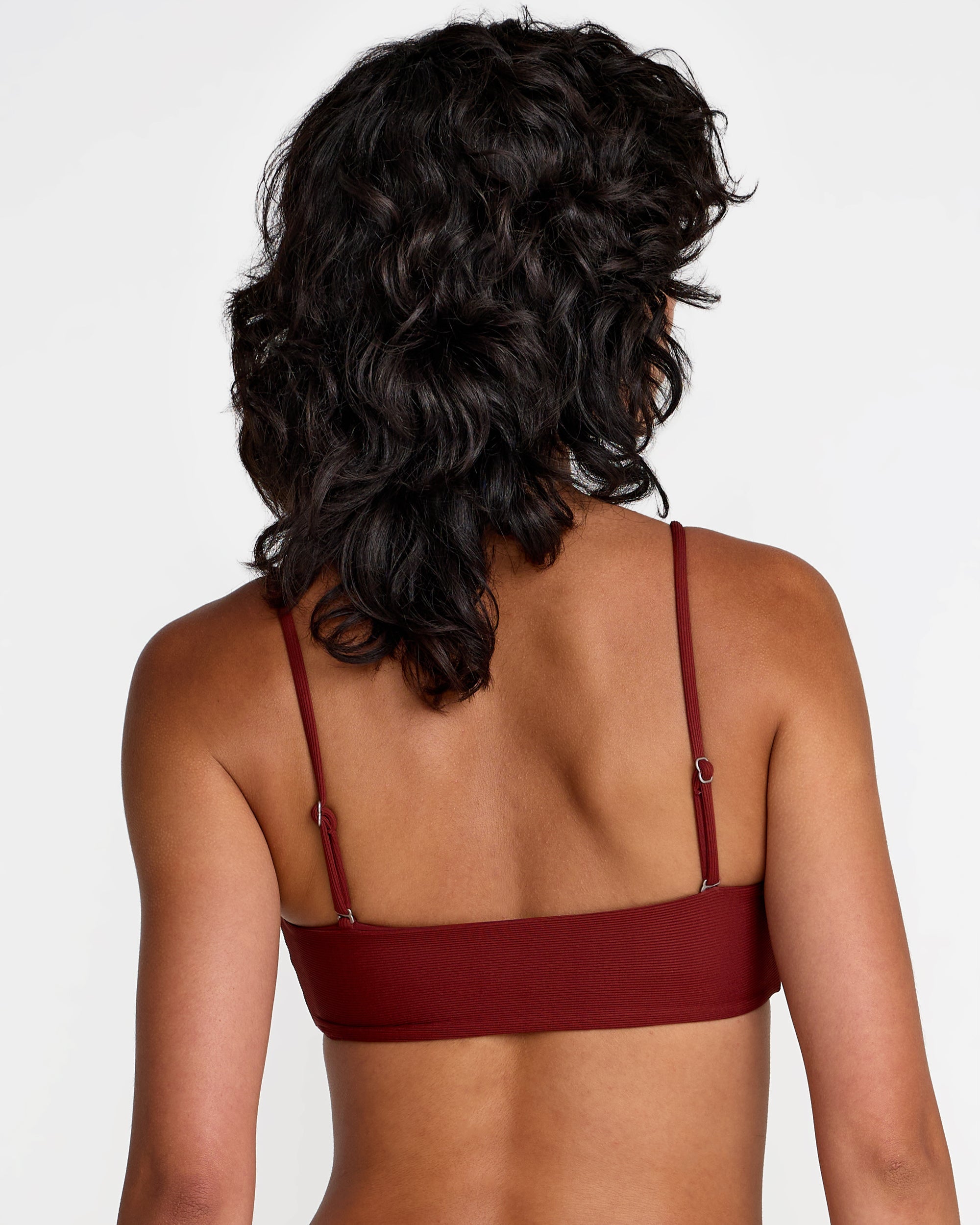 Micro Rib Tube Bandeau Bikini Top - Madder Brown | RVCA outlet