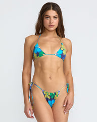 Flower Gazer Knotted Tri Bikini Top - Blue Hawaii | RVCA on sale