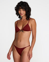 Micro Rib Triangle Bikini Top - Madder Brown | RVCA sale