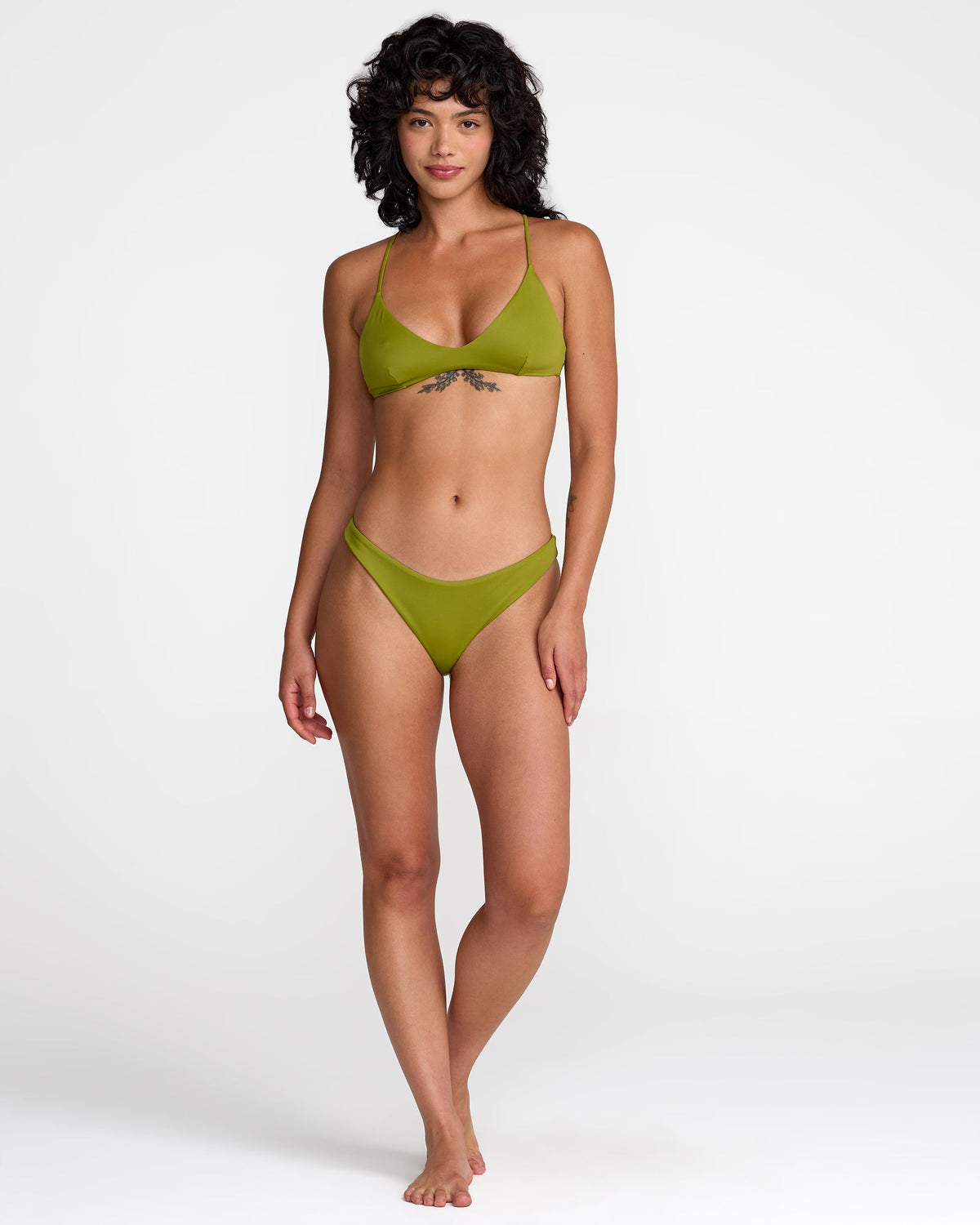 Solid Triangle Crossback Bikini Top - Moss | RVCA on sale
