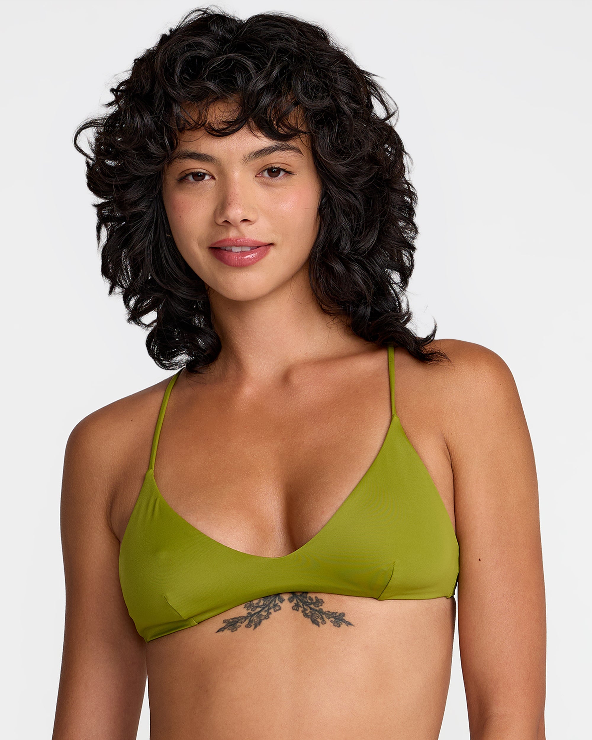Solid Triangle Crossback Bikini Top - Moss | RVCA on sale