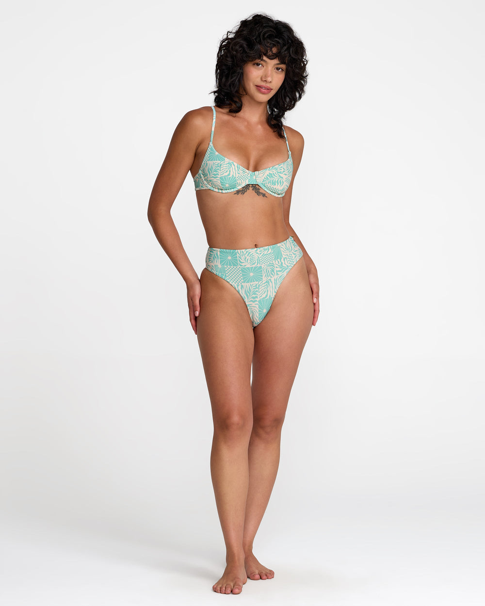 Sun Tides High Rise Skimpy Bikini Bottom - Aqua Haze | RVCA US