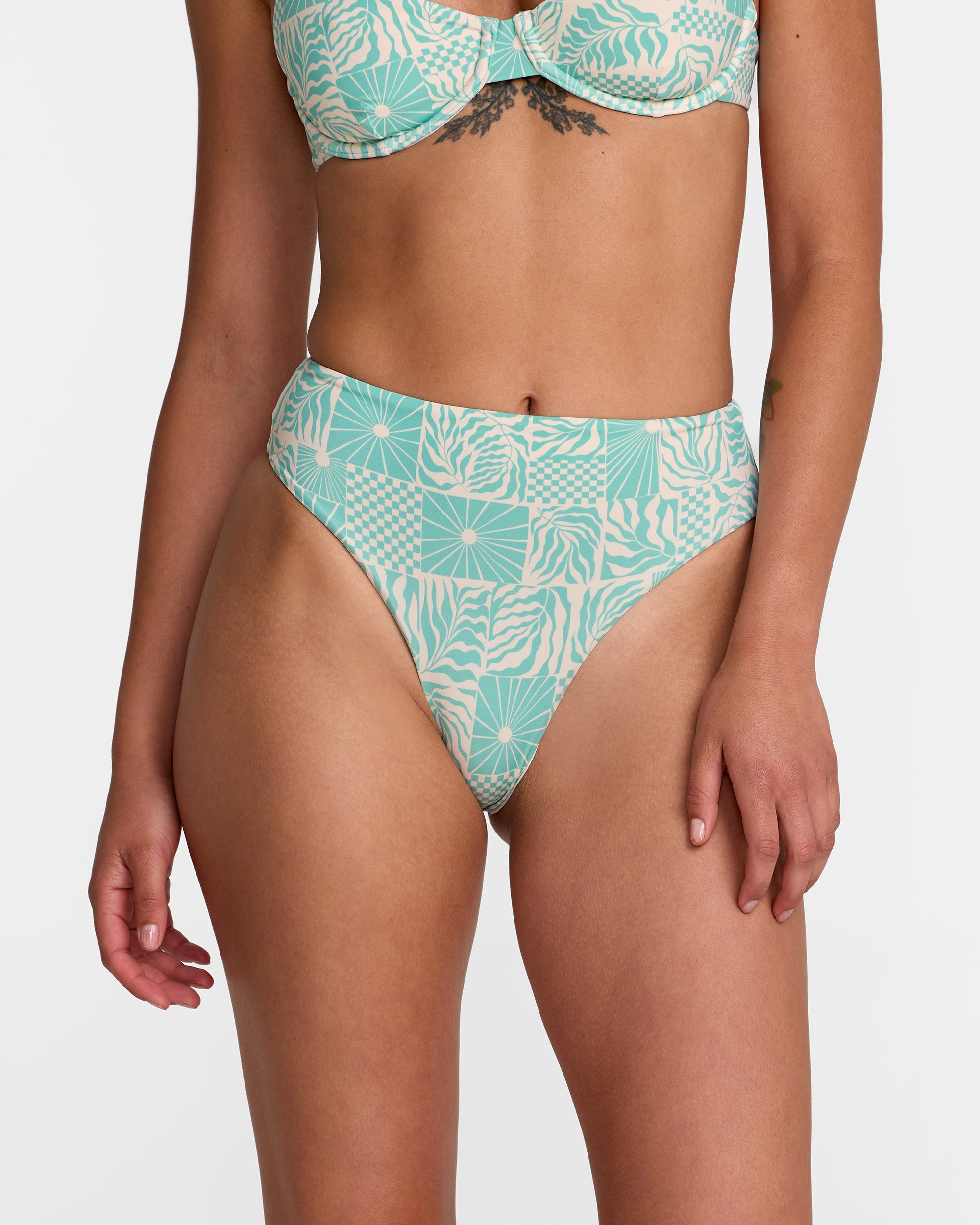 Sun Tides High Rise Skimpy Bikini Bottom - Aqua Haze | RVCA US