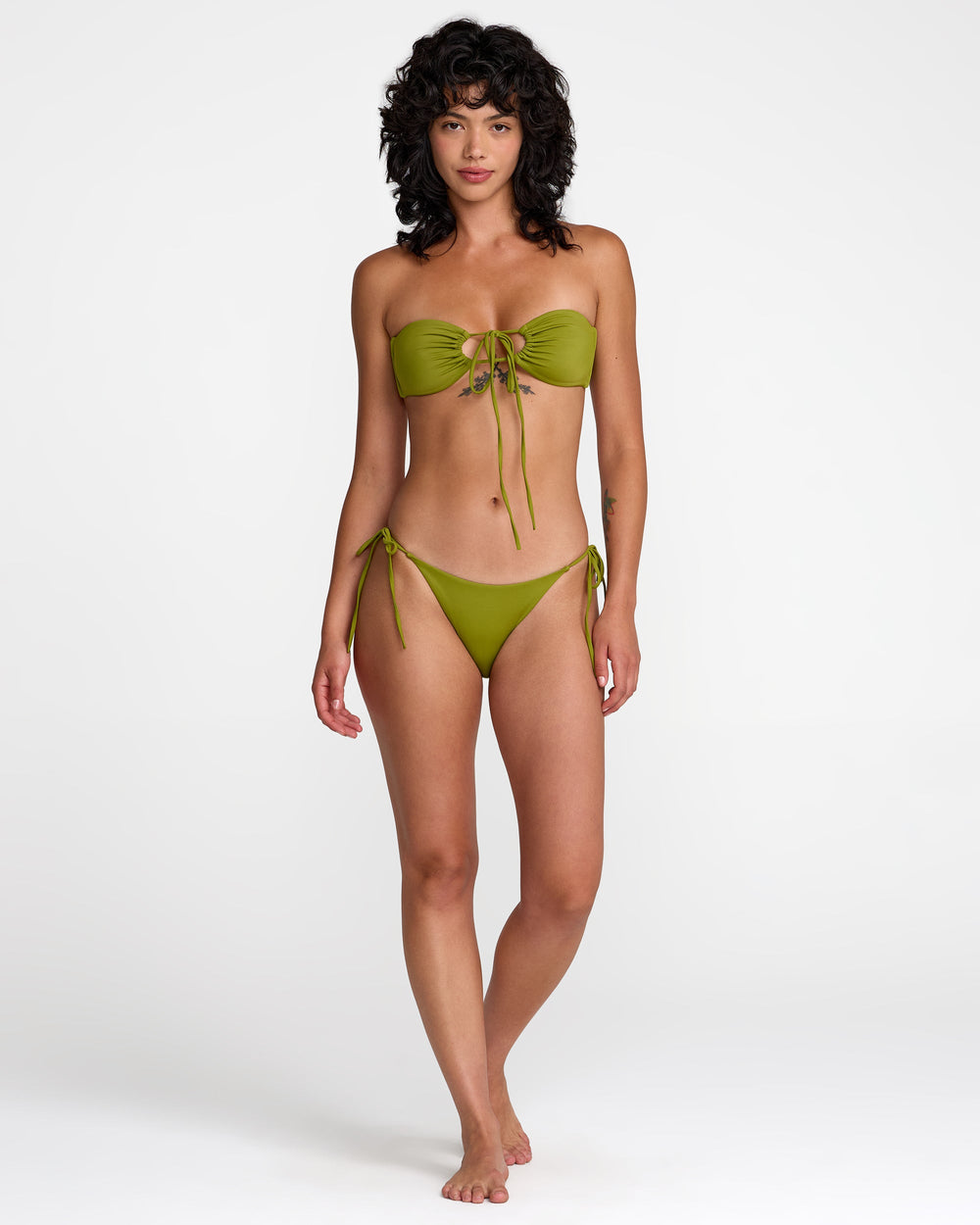 Solid Skimpy Tie Bikini Bottom - Moss | RVCA online