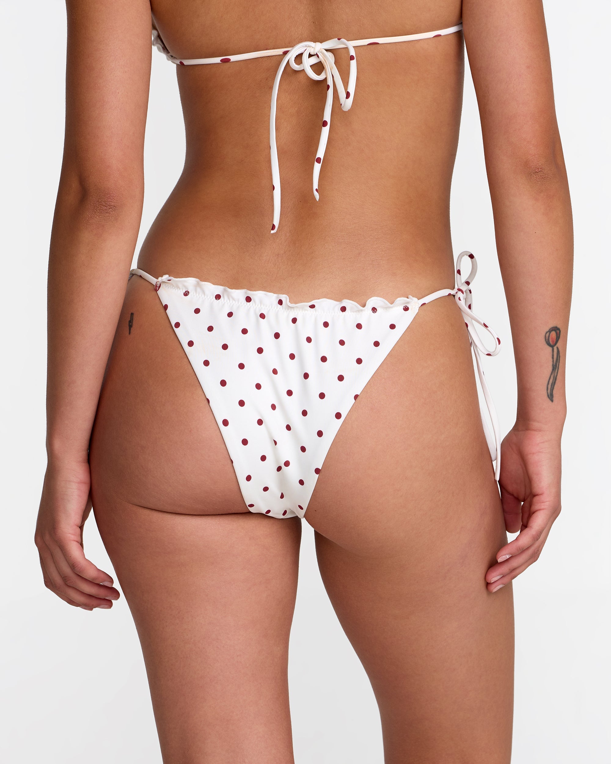 Dot Ruffle Skimpy Tie Bikini Bottom - Whisper White | RVCA outlet