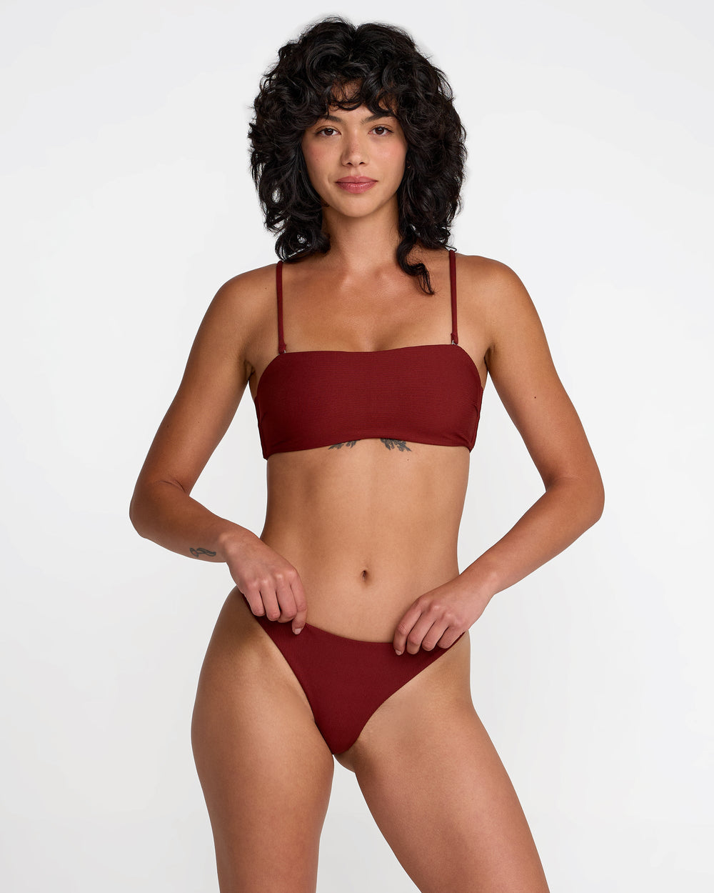 Micro Rib Ultra Skimpy Bikini Bottom - Madder Brown | RVCA near me