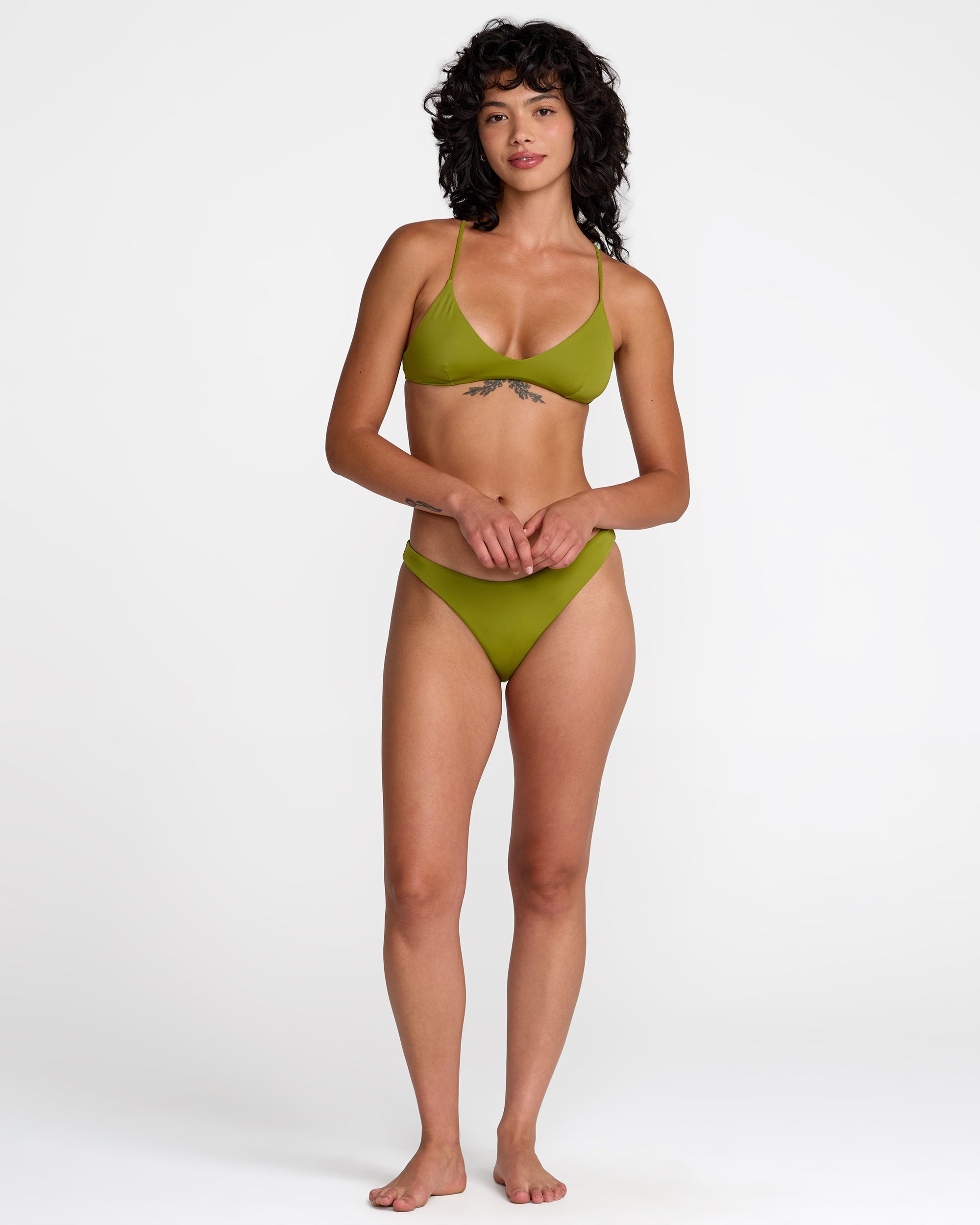 Solid Medium French Bikini Bottom - Moss | RVCA on sale