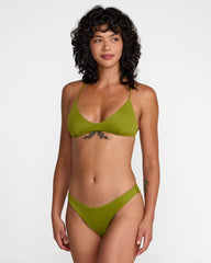 Solid Medium French Bikini Bottom - Moss | RVCA on sale