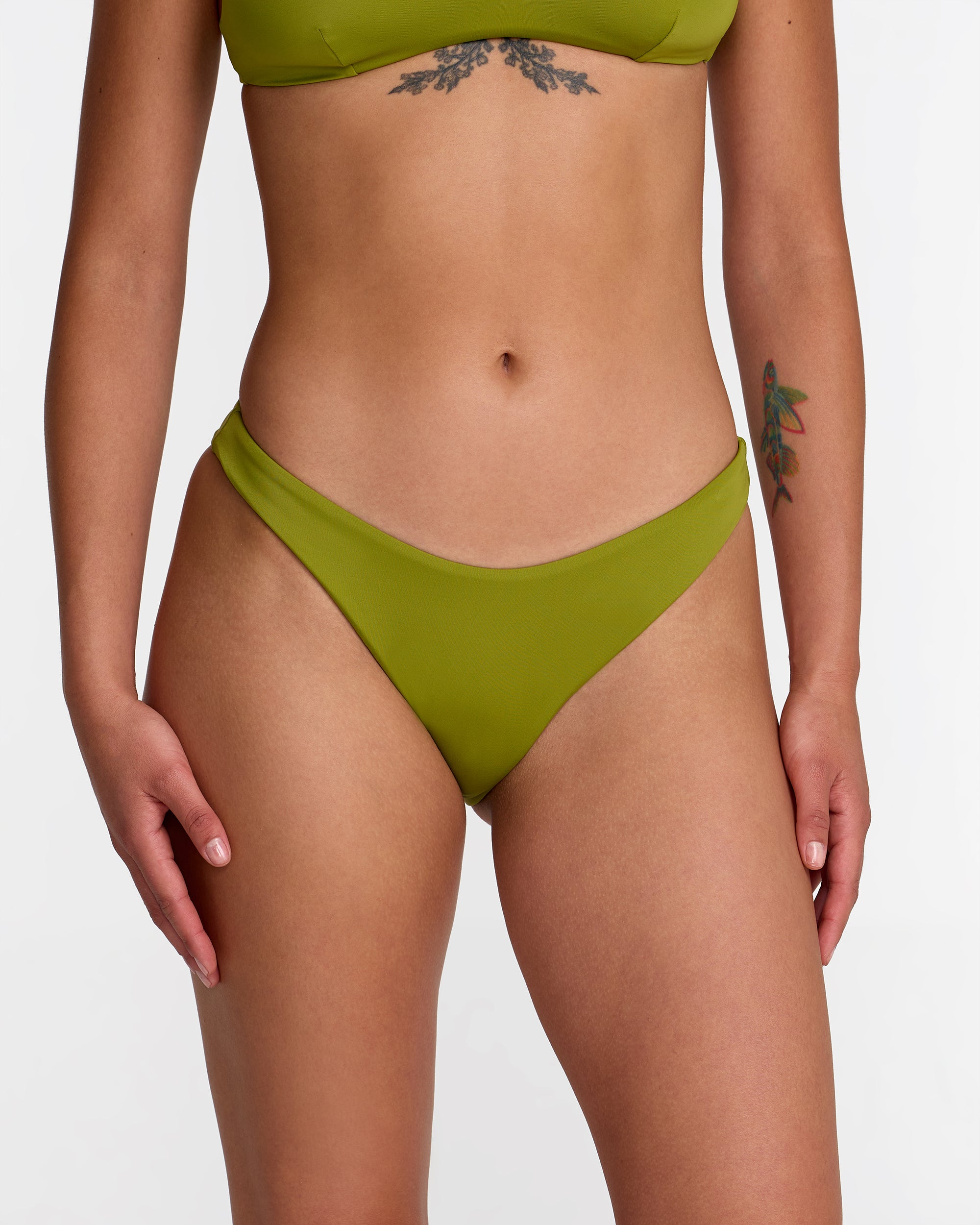 Solid Medium French Bikini Bottom - Moss | RVCA on sale