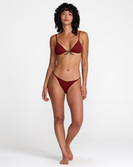 Micro Rib Medium French Bikini Bottom - Madder Brown | RVCA US