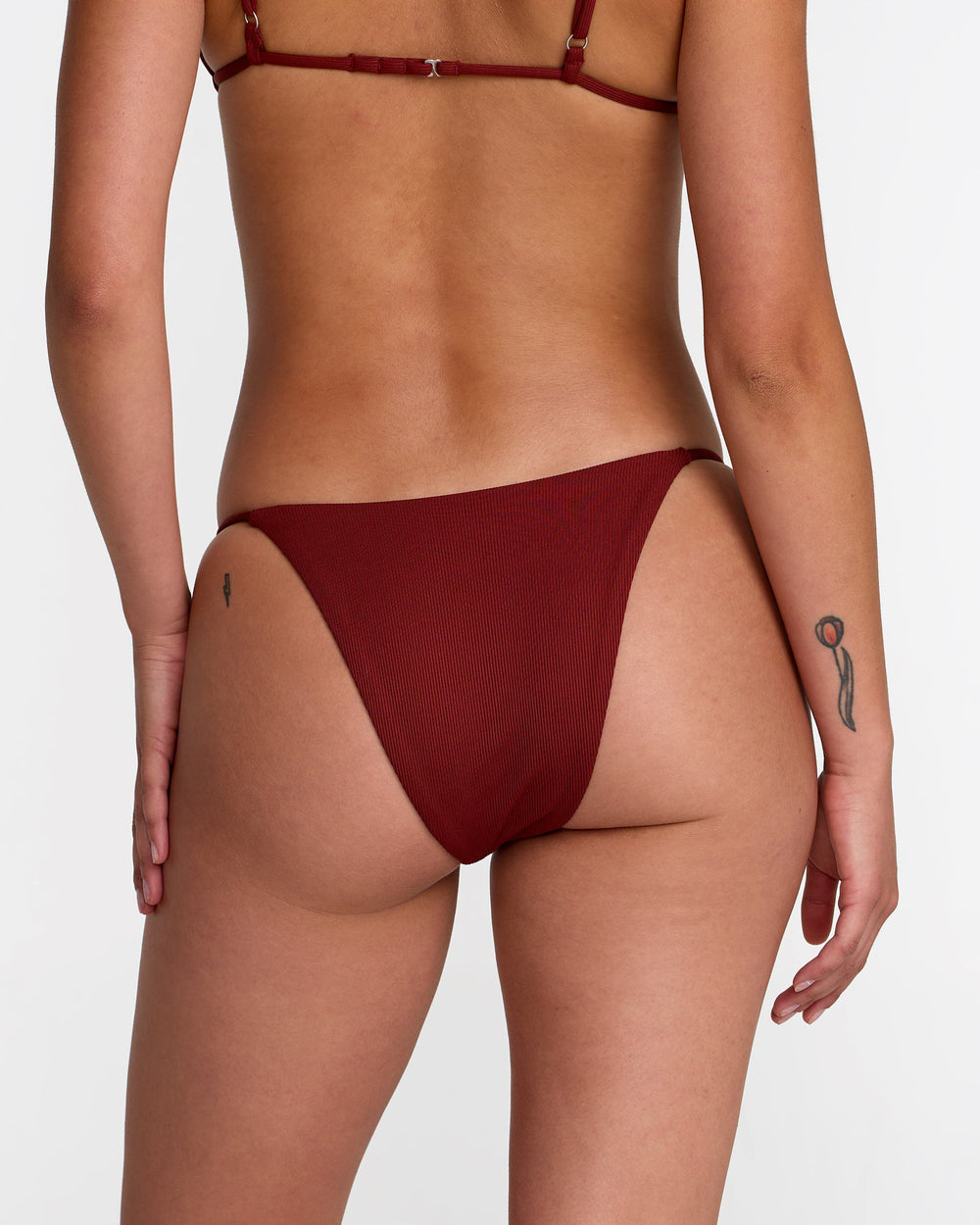 Micro Rib Medium French Bikini Bottom - Madder Brown | RVCA US