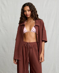 Fade Crochet Shirt - Mocha | RVCA on sale