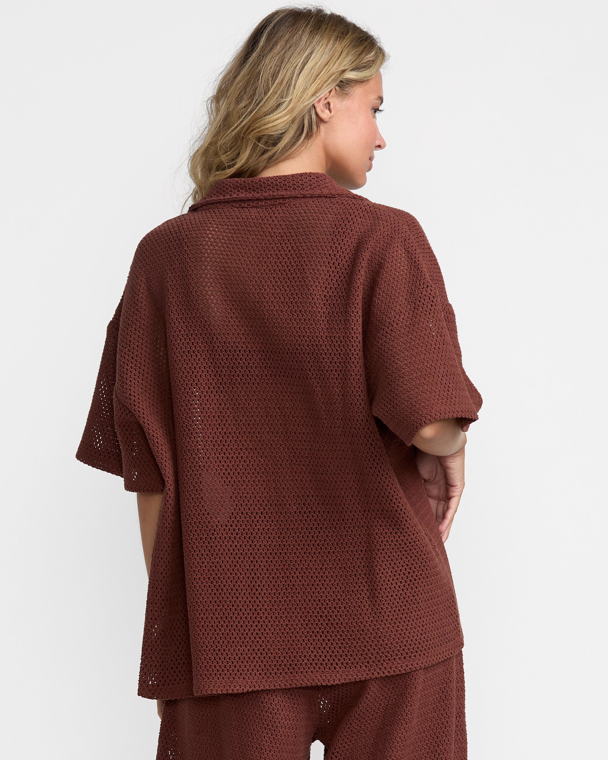 Fade Crochet Shirt - Mocha | RVCA on sale