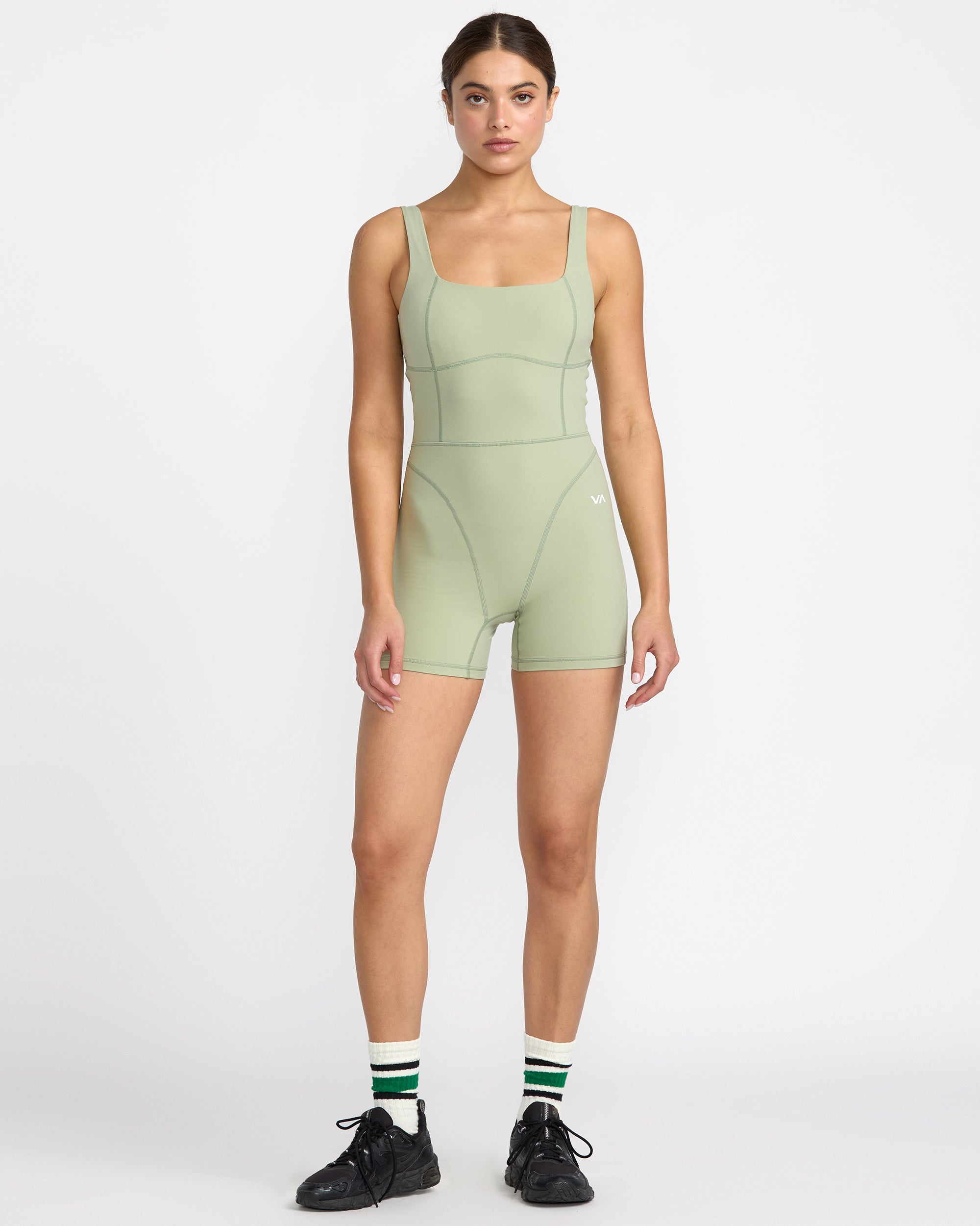 VA Contrast Unitard - Green Tea | RVCA for sale