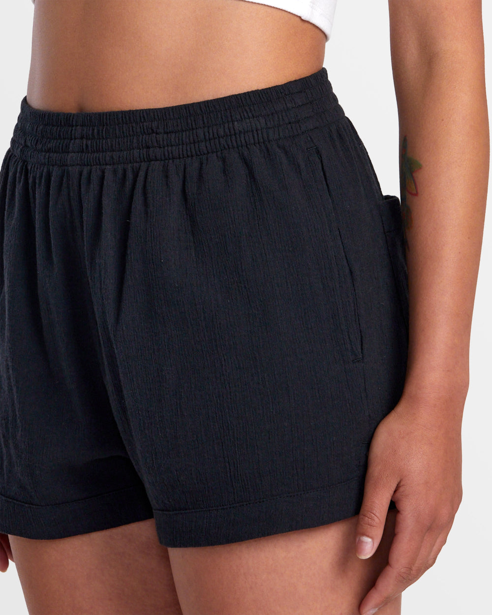 Sawyer Cotton Crinkle Short - Rvca Black | RVCA online