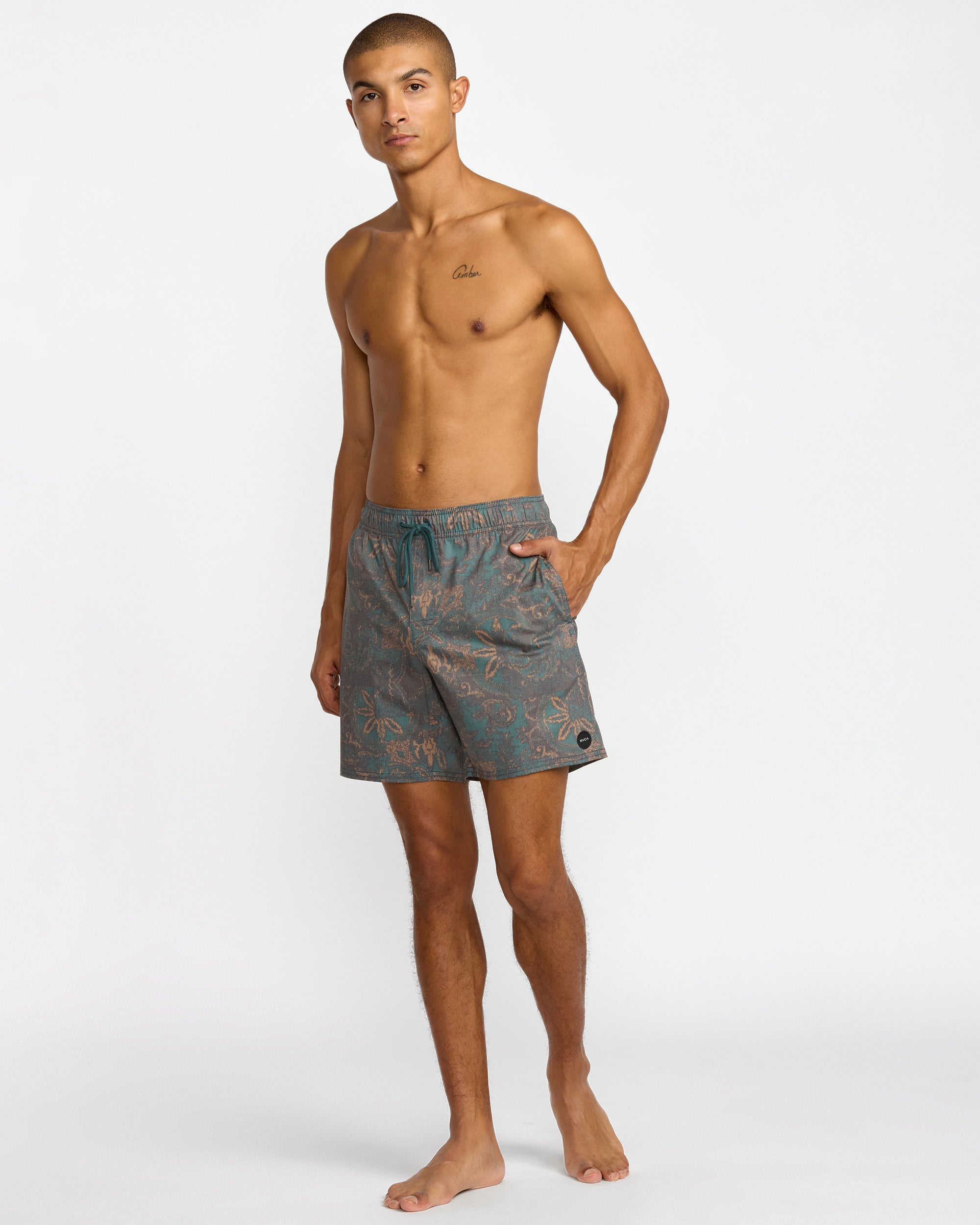 Barnes Elastic Short Trunk 17" - Hunter Green | RVCA discount