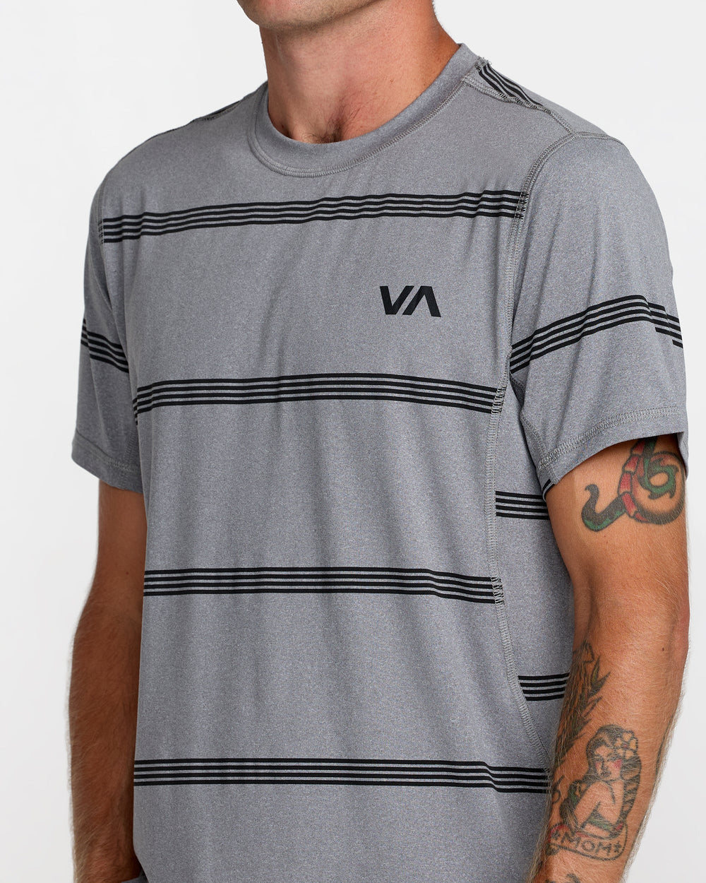 Sport Vent Stripe Short Sleeve Tee - Heather Grey | RVCA sale