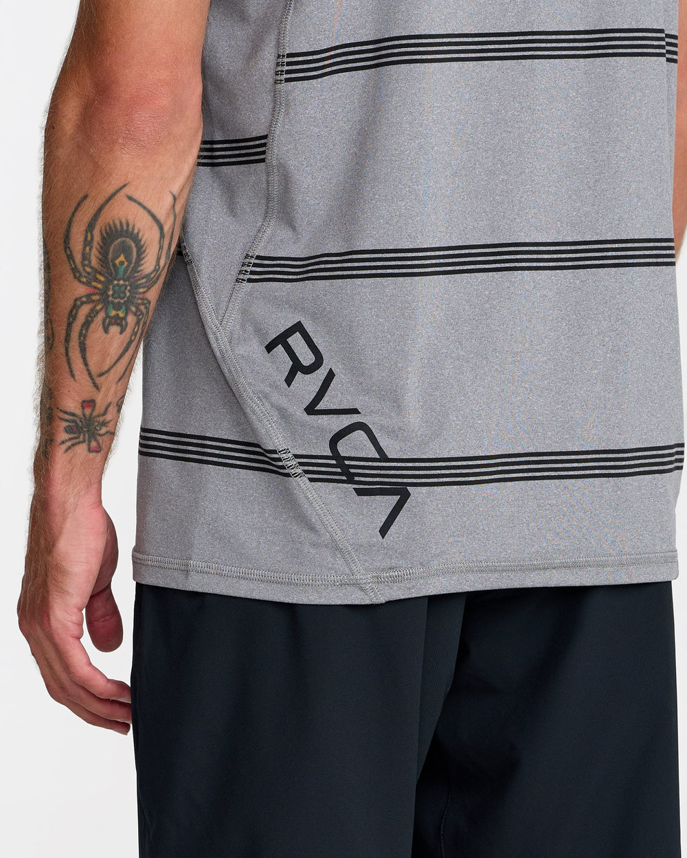 Sport Vent Stripe Short Sleeve Tee - Heather Grey | RVCA sale