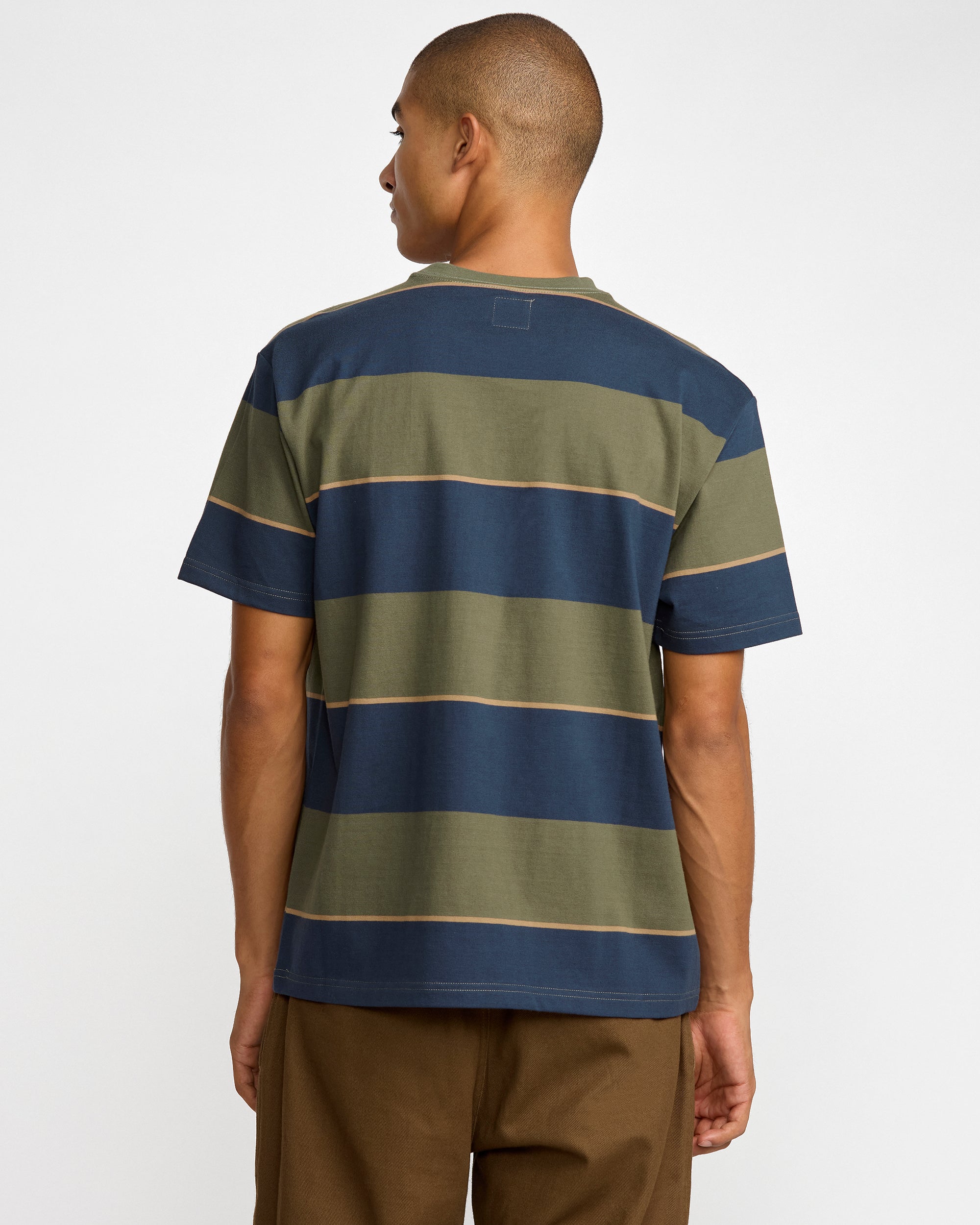 Dayshift Stripe Short Sleeve Tee - Moody Blue | RVCA on sale