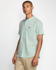 That'll Do Print Short Sleeve Shirt - Green Tea | RVCA for sale