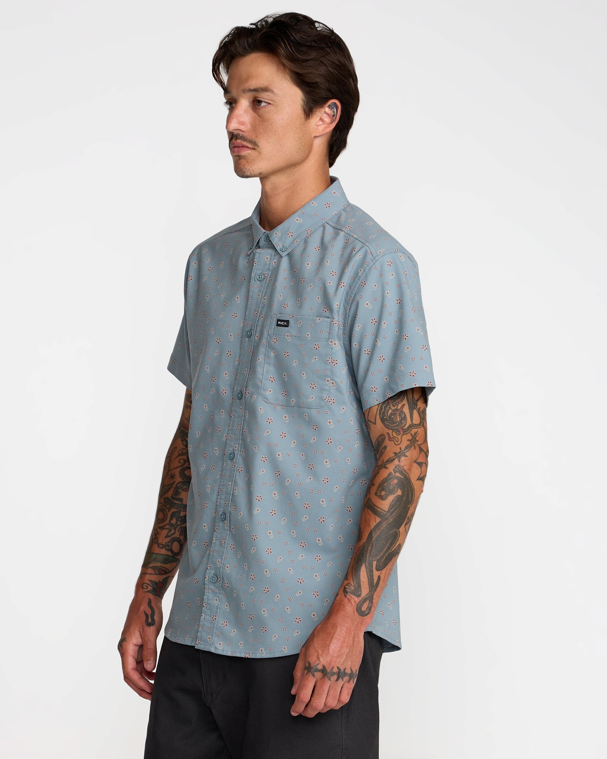 That'll Do Print Short Sleeve Shirt - Lead | RVCA sale