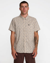 That'll Do Print Short Sleeve Shirt - Light Khaki | RVCA discount