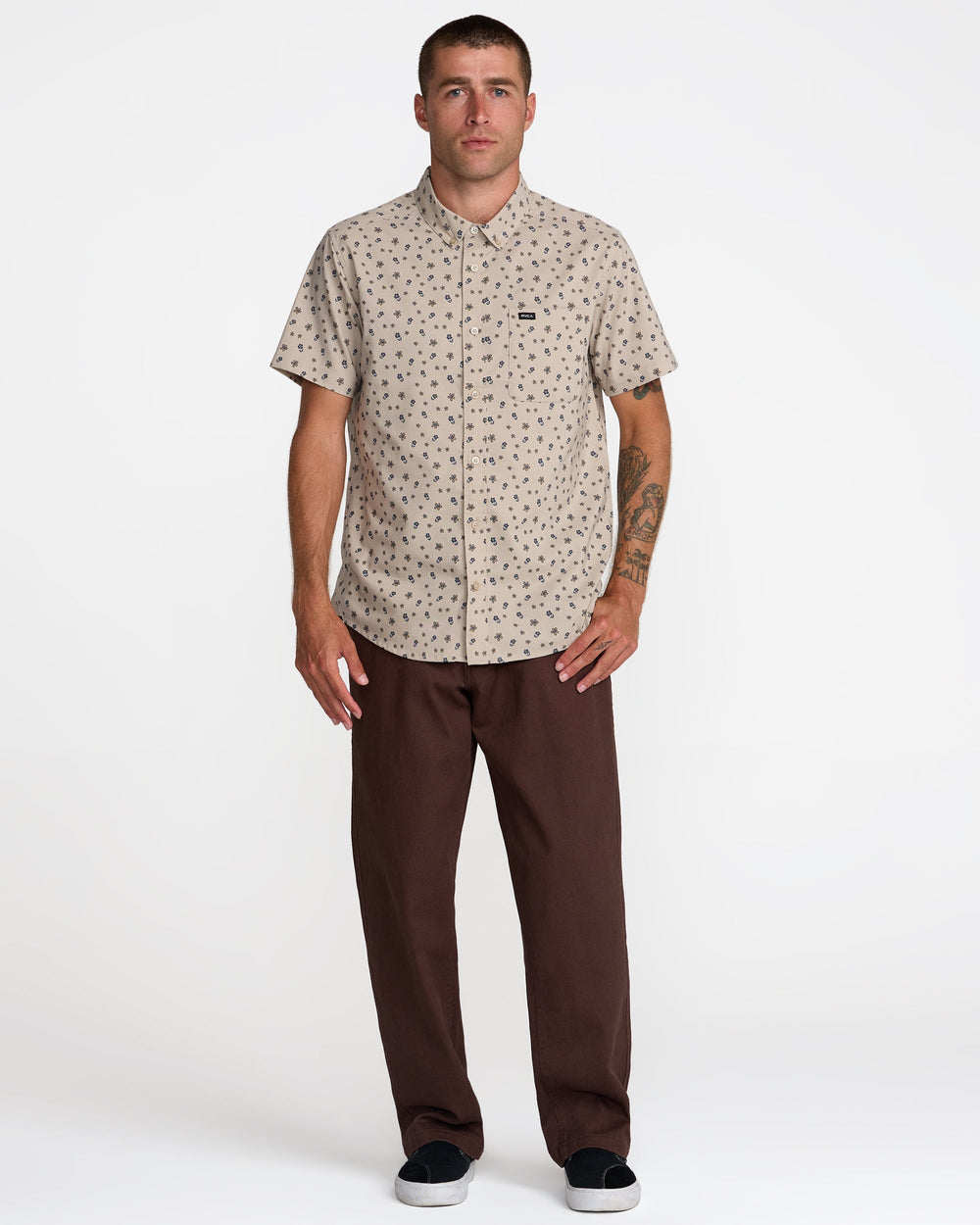 That'll Do Print Short Sleeve Shirt - Light Khaki | RVCA discount